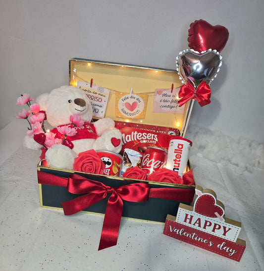 Valentine's Day Teddy Bear & Sweet Treats Hamper